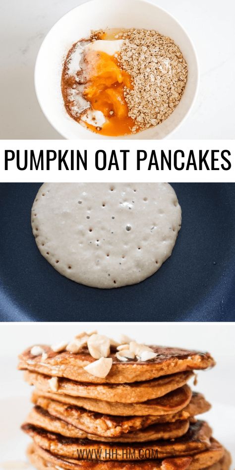 Pumpkin Oat Pancakes, Oat Pancakes Recipe, Oat Pancake Recipe, Pumpkin Pancake, Healthy Breakfast Idea, Pumpkin Pancake Recipe, Pumpkin Oats, Kids Breakfast, Pumpkin Recipes Healthy