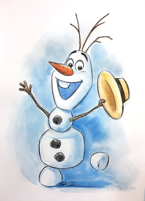 Olaf Drawing, Frozen Drawings, Disney Character Drawings, Easy Disney Drawings, Disney Drawings Sketches, Disney Art Drawings, Disney Sketches, Cartoon Tattoos, Youtube Live