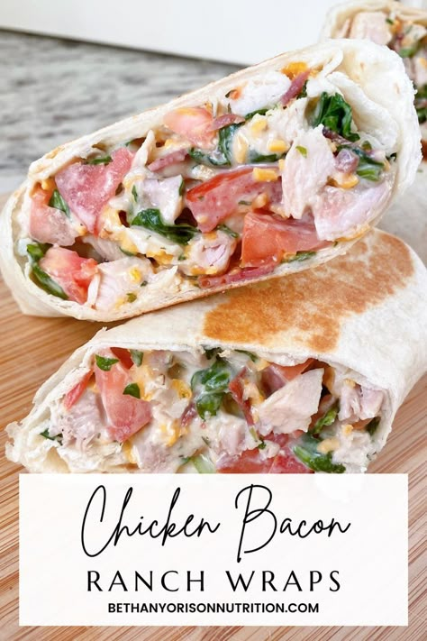 Bacon Ranch Wraps, Ranch Wraps, Chicken Bacon Ranch Wrap, Chicken Wrap Recipes, Cooking Gift, Chicken Bacon Ranch, Bacon Ranch, Delicious Chicken, Healthy Diet Recipes