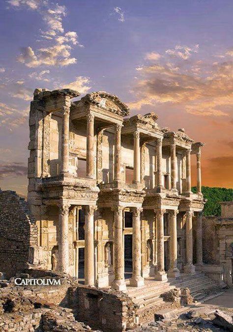 Library of Celsius. Ephesus. Ephesus Ancient City, Library Of Celsus, Greek Cities, Istanbul Tours, Architecture Antique, Ancient Greek City, Greek City, Library Of Alexandria, Greek Temple