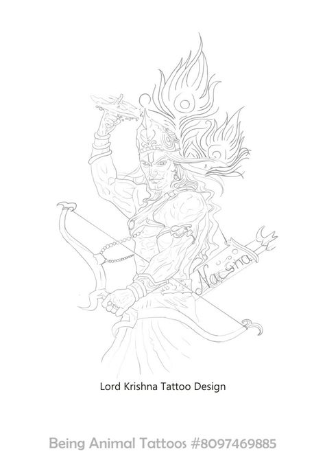 Krishna Tattoo Stencil, Vishnu Tattoo Design, Lord Krishna Tattoo Design, Vishnu Tattoo, Mahadev Tattoos, Krishna Tattoo Design, Carving Drawing, Hanuman Tattoo, Mini Portrait