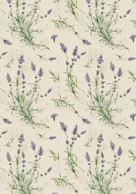 Cottagecore Background, Lavender Graphic, Iphone Wallpaper Purple Flower, Cottagecore Pattern, Pretty Phone Backgrounds, Vintage Wallpaper Patterns, Watercolor Patterns, Iphone Wallpaper Lights, Vintage Flowers Wallpaper