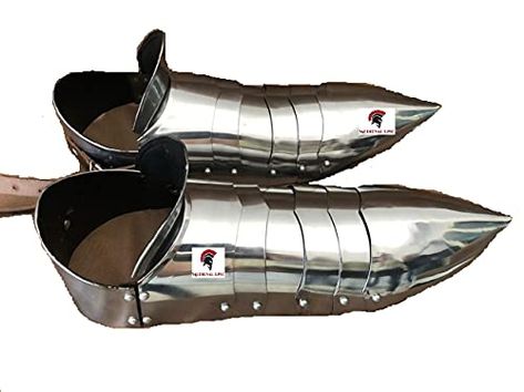 Medieval Steel Armor Shoes Or Sabaton - Armour Boot Standard Silver MEDIEVAL EPIC Steel Armor, Medieval Shoes, Armor Shoes, Iron Steel, Medieval Armor, Silver Prices, Steel Plate, Leather Buckle, Leather Straps