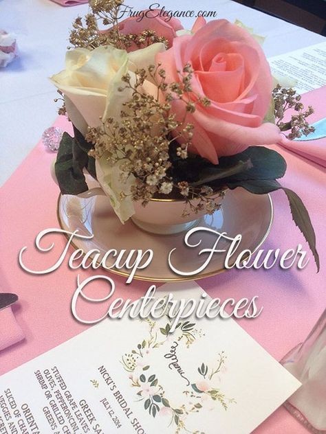 Vintage Wedding Centerpieces Diy, Bridal Shower Centerpieces Diy, Easy Diy Thanksgiving Decorations, Thanksgiving Decorations Diy Table, Tea Cup Centerpieces, Vintage Wedding Centerpieces, Table Centerpiece Flower, Centerpiece Diy, Frugal Wedding