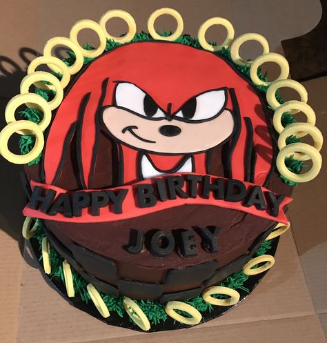 Knuckles Knuckles Birthday Party, Knuckles From Sonic, Sonic Birthday Cake, Sonic Cake, Sonic Birthday Parties, Cake Decorating Courses, 5th Birthday Cake, Sonic Party, Foil Packet