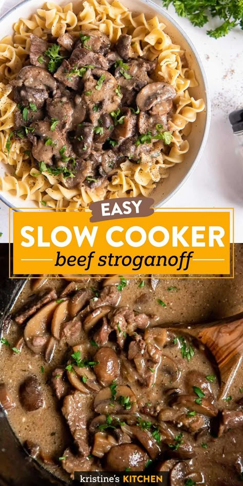 Stroganoff Slow Cooker, Crock Pot Beef Stroganoff, Potatoes Healthy, Beef Stroganoff Crockpot, Crock Pot Beef, Beef Stroganoff Easy, Slow Cooker Beef Stroganoff, Crockpot Healthy, Stew Meat Recipes