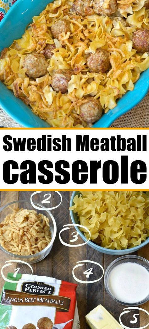 Swedish Meatball Casserole With Frozen Meatballs, Swedish Meatball Noodle Bake, Swedish Meatball Casserole Recipe, Swedish Baked Meatballs With Noodles, Swedish Meatball Casserole, Meatballs Casserole, Meatball Bites, Meatball Casserole Recipe, Grandma’s Swedish Meatballs