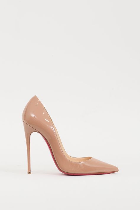 Christian Louboutin Beige Patent Leather So Kate Heel Beige Louboutin Heels, Louboutin Heels So Kate, Loubuitton Heels, Beige Shoes Heels, Stilleto Heels Pumps, Kate Louboutin, Black Louboutins, So Kate Louboutin, Heels Louboutin