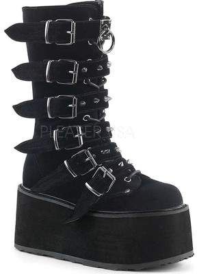 Demonia Damned 225 Platform Buckle Boot (Women's) Boots Shoes Women, Galaxy Converse, Galaxy Vans, Cool Autumn, Goth Shoes, Goth Boots, Gothic Boots, Demonia Shoes, Women Footwear