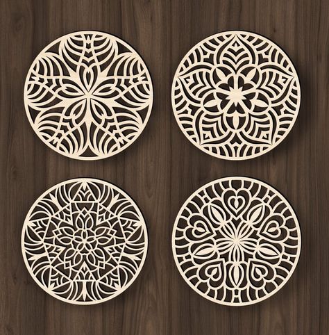 Mandala E0019505 file cdr and dxf free vector download for laser cut plasma – Download Vector Wood Laser Engraving Machine, Laser Cut Coaster, Mandala Wall Decor, Free Vector Files, Laser Engraved Ideas, Mandala Vector, Laser Engraving Machine, Vector Free Download, Lasercut Design