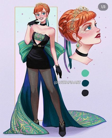 Princess Outfit Ideas, Luz Tapia Art, Modern Disney Princess, Designer Disney, Disney Characters Costumes, Princesas Disney Anime, Modern Disney Characters, Disney Princess Artwork, Disney Princess Fan Art