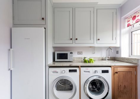 Laundry Room With Fridge And Freezer, Laundry Room Ideas With Deep Freezer, Laundry Room Fridge, Deep Freezer In Laundry Room, Freezer In Laundry Room, Laundry Room With Freezer, Fridge In Laundry Room, Laundry Room With Fridge, Tiny Utility