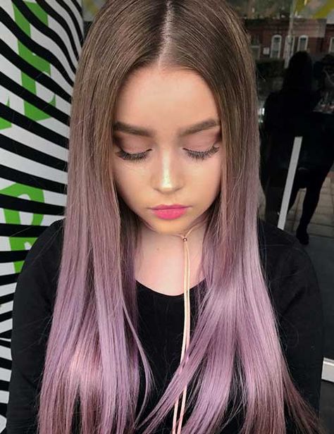 Lavender Ombre Hair, Brown Hair Short Bob, Prettiest Hairstyles, Gray Highlights Brown Hair, Ash Brown Hair With Highlights, Purple Highlights Brown Hair, Highlights Brown Hair Short, Lavender Hair Ombre, Golden Highlights Brown Hair