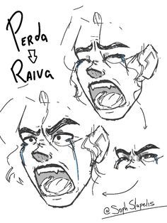 Angry Expression Art, Rage Reference Pose, Terror Face Expression, Agony Facial Expression, Sobbing Reference Faces, Character Expressions Drawing, Anger Poses Reference, Guy Screaming Reference, Agony Face Expression