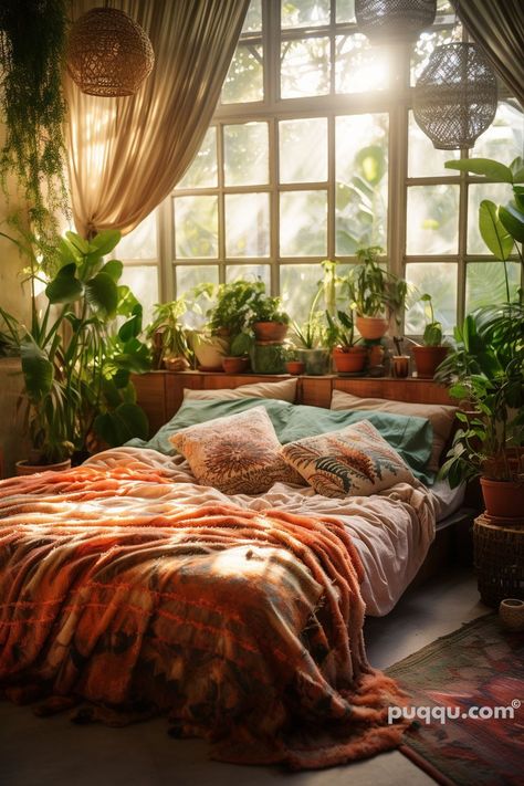 Boho Bedroom Decor Ideas for a Stylish Retreat - Puqqu Boho Hippie Bedroom, Boho Room Aesthetic, Chic Boho Bedroom, Zen Room Ideas, Hippie Boho Bedroom, Zen Bedroom Ideas, Boho Bedroom Decor Ideas, Mismatched Furniture, Boho Lighting