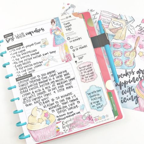 Heather Kell on Instagram: “In today’s video, I decorated a page in my Happy Planner Recipe Planner using the new “Baked with Love” kit from @plannersanon ! I LOVE how…” Happy Planner Recipe, Writing Recipes, Recipe Planner, Baked With Love, Happy Planner Layout, Planner Layouts, Planner Layout, Meal Planner, S Video