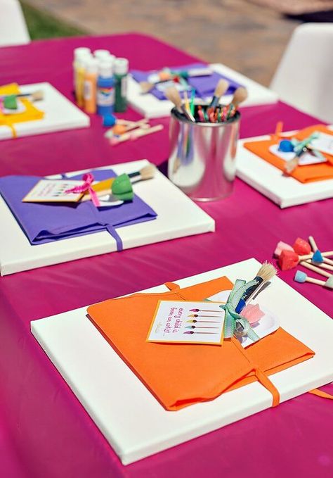 Kids Art Party, Art Themed Party, Art Party Ideas, Kids Painting Party, Painting Birthday Party, Artist Birthday, Birthday Painting, Paint Party Ideas, Painting Birthday