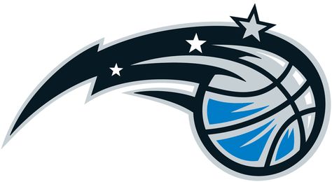 Orlando Magic Alternate Logo (2001) - A blue and silver basketball arched and followed by a trail of stars Sport Moodboard, Lightning Logo, Sport Logos, I Love Basketball, Art Time, All Star Team, Basketball Goals, Sports Team Logos, Nba Logo