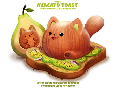 ArtStation - #2705. Avacato Toast - Word Play, Piper Thibodeau Piper Thibodeau, Fruit Animals, Animal Puns, Cute Kawaii Animals, Cute Food Drawings, Cute Fantasy Creatures, Japon Illustration, Cute Animal Drawings Kawaii, Cute Kawaii Drawings