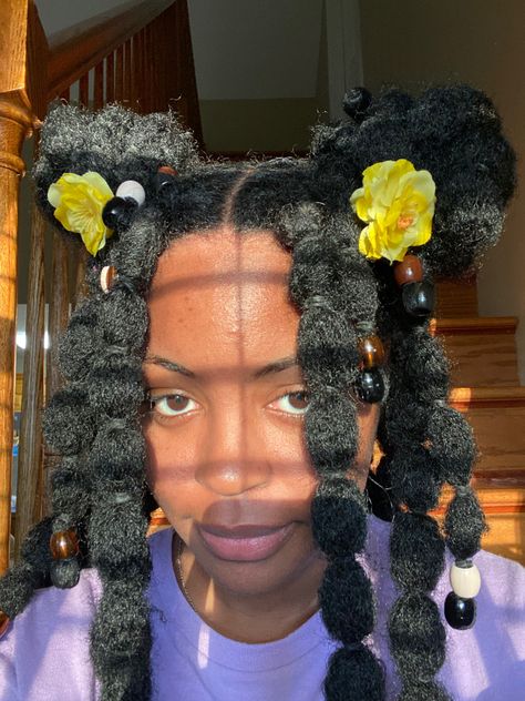 Black Person Hairstyles, 4c Bubble Braids, Bubble Pigtails Black Women, Bubble Braid 4c Hair, Puddle Puffs Braids, Black Hair Bubble Braid, Casual Updo, Braid Out, Twist Out