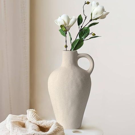 Amazon.com: White Ceramic Vase Farmhouse Pampas Flower Vases Rustic Pottery Clay Jug for Decorative Centerpiece Minimalism Modern Home Decor Aesthetic for Wedding Dinner Table Party Living Room Bedroom : Home & Kitchen Pampas Flower, Wedding Dinner Table, Clay Jug, Party Living Room, White Ceramic Vase, Table Party, Home Decor Aesthetic, Rustic Pottery, White Ceramic Vases