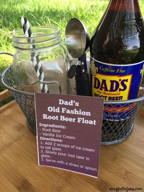 Root Beer Float Gift Basket, Dads Root Beer Fathers Day, Fundraiser Bake Sale, Root Beer Float Bar, Dads Root Beer, Homemade Ginger Ale, Gift Jars, Mason Jar With Straw, Soda Floats