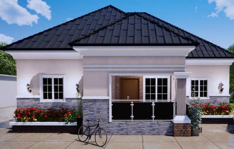 Nigeria House, 1 Bedroom House Plans, 4 Bedroom House Designs, Bedroom Bungalow, Bungalow Style House, Three Bedroom House Plan, Bungalow Style House Plans, 2 Bedroom House Plans, Modern Bungalow House