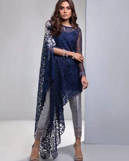 Follow us for more designs of Women's fashion outfits summer articles #trending #fyp #love #follow #explore #viral Dress Combination For Women, Blue Suits Women Indian, Blue Suits Women, Suits Women Indian, Net Kurti, Net Dresses, Navy Blue Suits, Zainab Chottani, Floral Frocks