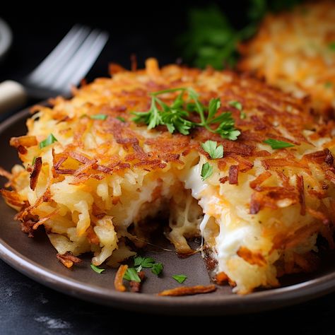 Stuffed Hashbrowns Recipe, Crispy Cheesy Hashbrowns, Hashbrown Cakes, Pampoen Koekies, Hash Brown Recipes, Cordon Bleu Casserole, Ham And Swiss, Cheesy Hashbrowns, Chicken Cordon Bleu Casserole