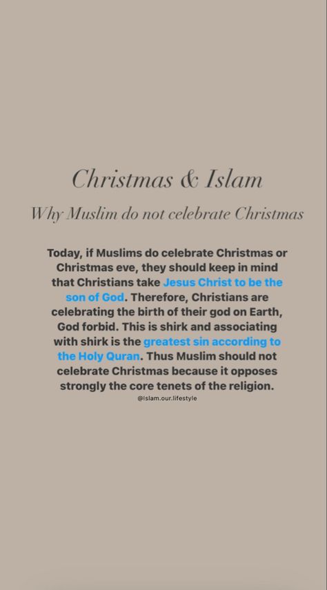 We don’t celebrate Christmas or any other celebration with other religions Christmas In Islam, Islamic Things, Married Christmas, Islamic Teachings, Celebrate Christmas, Son Of God, Holy Quran, Jesus Christ, Quran