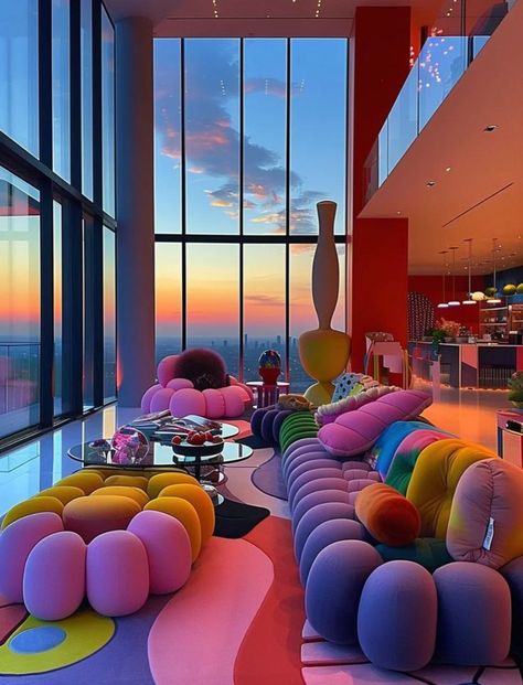 Funky Sofa, Trip Room, High Tech Interior, Apartment Finds, A Big House, Bedroom Wall Decor Ideas, Deco Chic, Dream Apartment Decor, Future Apartment Decor