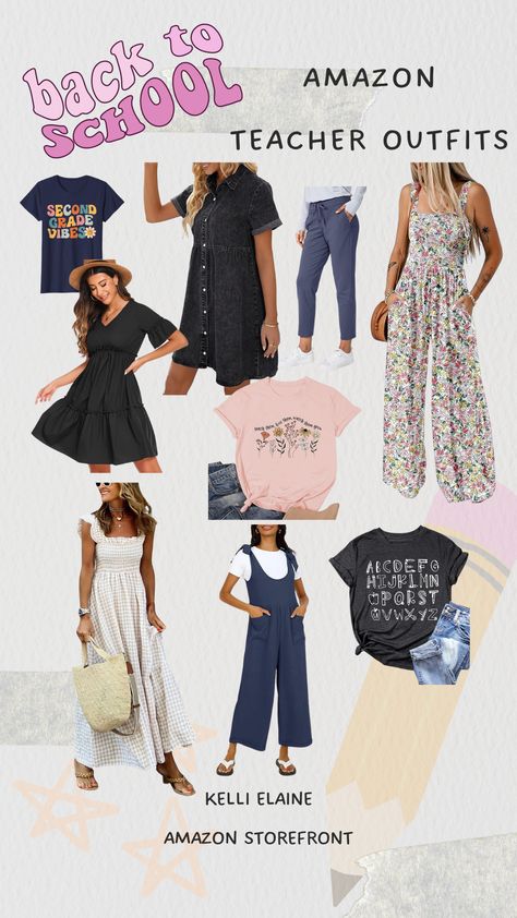 It’s Back To School Time! Check out my Amazon favorite teacher outfits!! #backtoschool #outfits #teacher Back To School Teacher Outfits, Backtoschool Outfits, Amazon Teacher Outfits, Teacher Outfits Amazon, School Teacher Outfits, Relief Teacher, Teacher T Shirts, Teacher Outfit, Favorite Teacher