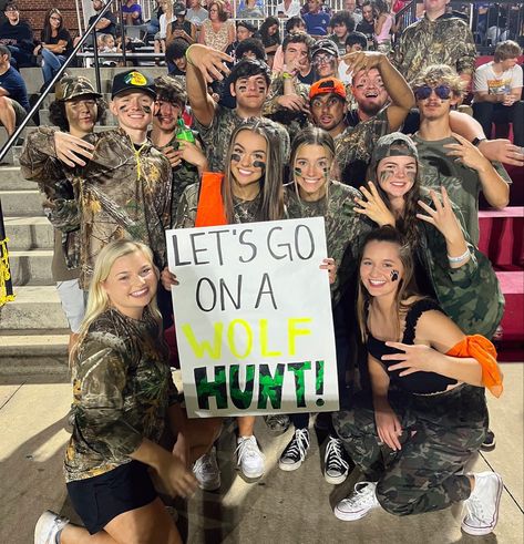 Jersey Night Football Game Theme, Camo Football Game Theme Posters, Camo Football Game Theme Signs, Frat Night Football Theme, School Spirit Football Games, Camo Day Spirit Week, Camp Football Game Theme, Camouflage Football Game Theme, Camo Outfits For Football Games