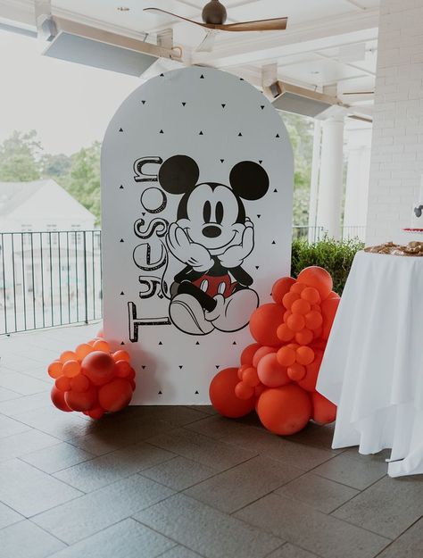 Mickey Mouse Backdrop, Birthday Party Paper Decorations, Mickey Mouse Birthday Decorations, Mickey Mouse Bday, Mickey Mouse Themed Birthday Party, Mickey Mouse Balloons, Mickey Mouse First Birthday, Mickey Mouse 1st Birthday, Mickey Birthday Party