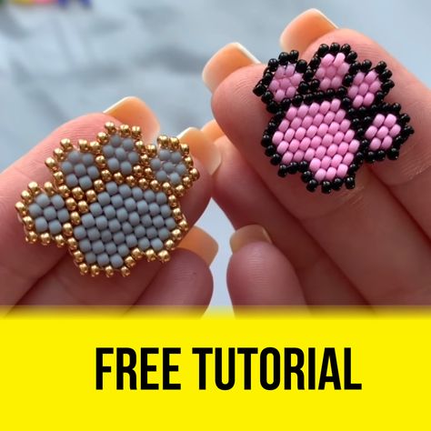 Beaded Animals Tutorial, Seed Bead Patterns Free, Free Beading Tutorials, Miyuki Beads Pattern, Pony Bead Crafts, Seed Bead Jewelry Patterns, Diy Beading, Seed Bead Crafts, Beadwork Tutorial