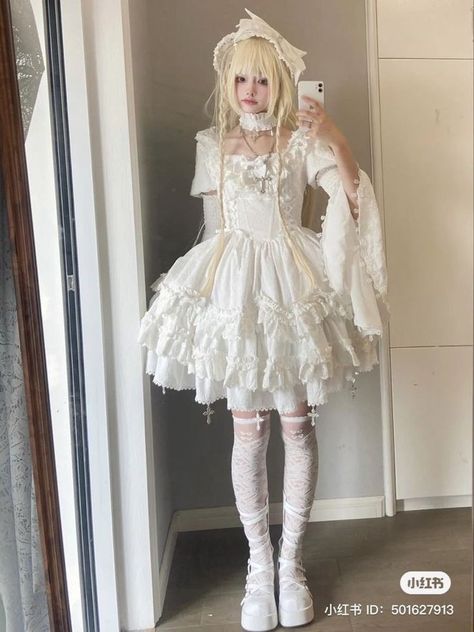 Lol Ita Fashion, Angel Core Outfit, Dollcore Outfits, Sweet Lolita, J Fashion, Mode Inspo, Only Fashion, Lolita Dress, Gothic Lolita