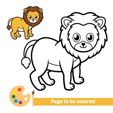 Coloring book for kids, lion vector Lion Colouring, Super Easy Drawings, Animal Pictures For Kids, Lion Coloring, Lion Coloring Pages, Elephant Coloring Page, Lion Vector, Free Kids Coloring Pages, Toddler Coloring Book