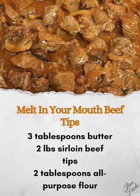 Families Flavor Circle! | Melt In Your Mouth Beef Tips with Mushroom Gravy | Facebook Sirloin Beef Tips, Beef Tips With Mushroom Gravy, Gravy Ingredients, Beef Tips, Mushroom Gravy, Marinade Recipes, Onion Recipes, Sirloin Steaks, Melt In Your Mouth