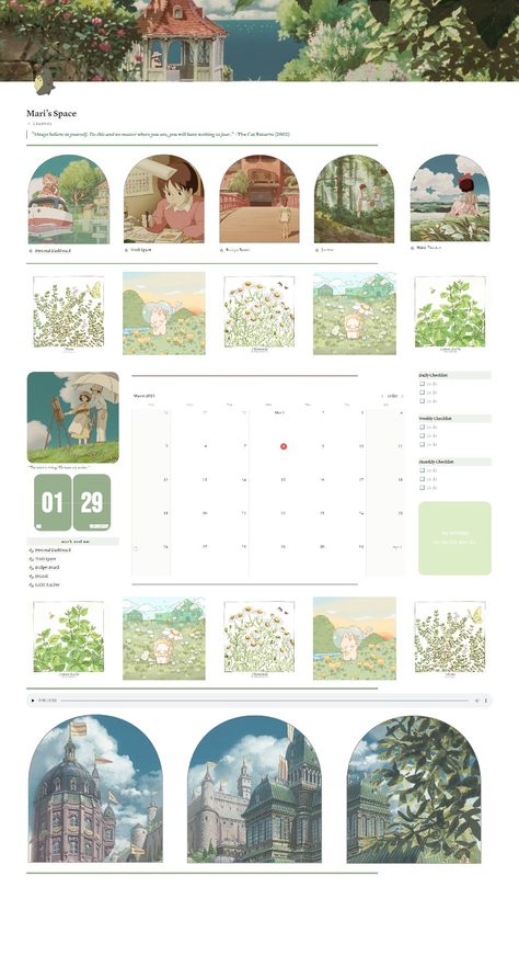 Notion Homepage Ideas, Homepage Ideas, Study Planner Free, Free Notion Templates, Template Green, Desktop Themes, Media Planner, Earthy Color Palette, Themes Photo