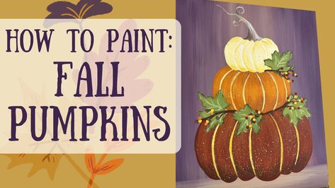 Step by Step Pumpkin Stack Painting Tutorial - Emily Seilhamer Art Stacked Pumpkin Painting, Fall Pumpkin Painting, Step By Step Acrylic Painting, Pumpkin Stack, Painting Step By Step, Pumpkin Uses, Wet N Wild Makeup, Decorative Lines, Acrylic Craft Paint