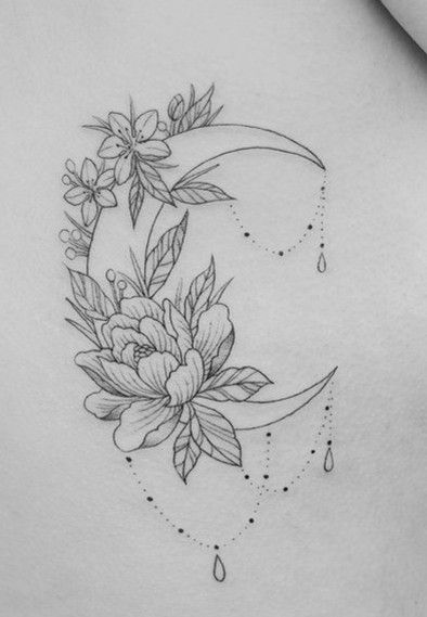 Crescent Moon Tattoos, Hip Thigh Tattoos, Moon Tattoos, Hip Tattoos Women, Sweet Tattoos, Thigh Tattoos Women, Dainty Tattoos, Friend Tattoos, Hip Tattoo