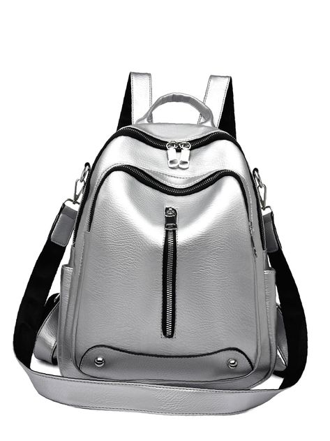 Leather laptop backpack