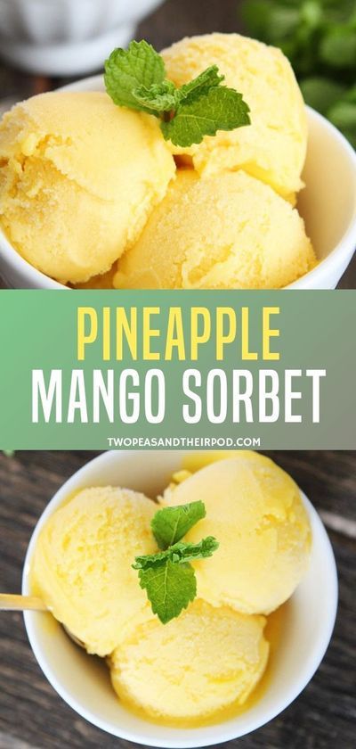 Mango Sorbet Recipe, Sherbet Recipes, Frozen Treats Recipes, Pineapple Sorbet, Pineapple Ice Cream, Sorbet Recipe, Lime Sorbet, Sorbet Ice Cream, Low Carbohydrate Recipes