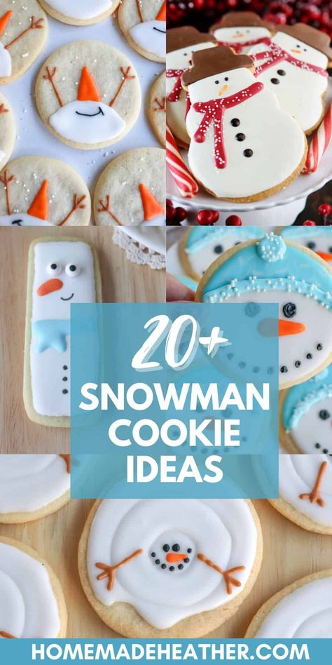 Discover a ton of delightful snowman cookie decorating ideas! These easy recipes bring festive joy to your Christmas celebrations. Snowflake Cookies Recipe, Cookie Decorating Station, Sugar Cookie Dough Recipe, Cookie Decorating Ideas, Melted Snowman Cookies, Decorating Ideas For Christmas, Snowman Cookie, Melted Snowman, Christmas Baking Recipes