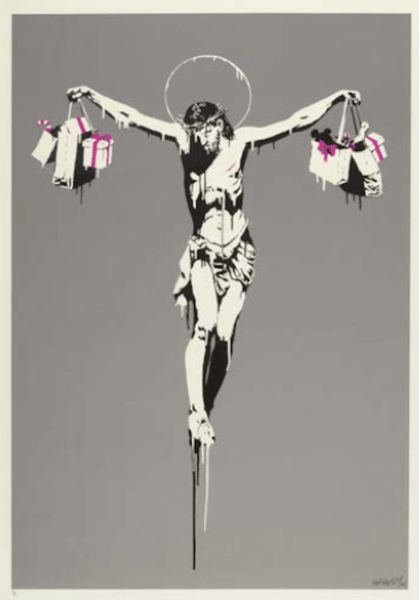 Banksy Christ With Shopping Bags, Meaning & Description, My Art Broker Banksy Stencil, Graffiti Spray Paint, Banksy Prints, Banksy Artwork, Street Art Banksy, Banksy Graffiti, Banksy Art, Graffiti Artist, Stencil Art