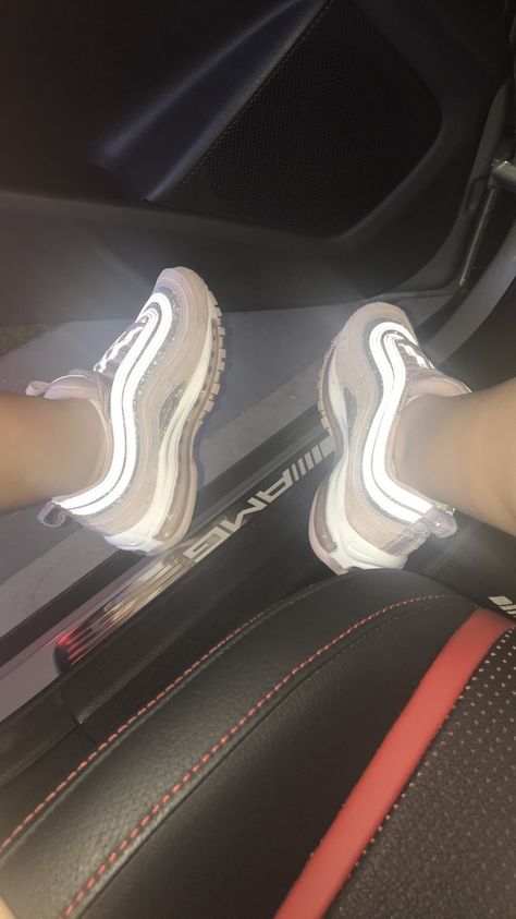 Reflective Sneakers, Airmax 97s Outfit Men, Airmax 97s Outfit, 97s Nike, Reflective Air Forces, Nike Air Max 97 Aesthetic, Airmax 97s, Nike Air Max 97 Reflective, Glitter Nikes