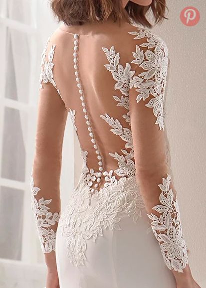 Lace Back Wedding Dress With Buttons, Sheer Back Wedding Dress Buttons, Button Back Wedding Dress With Illusion, Backless Corset Dress With Lace-up Back For Wedding, Ivory Weddi Bc Dresses Open Back, Buttons Wedding Dress, Simple Elegant Wedding Dress, Wedding Dress Buttons, Dress Couture