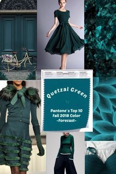 Quetzal Green, Dusk Summer, Green Pantone, Pantone Green, Paint Guide, Blue Autumn, Jellyfish Tattoo, Paint Color Schemes, Fashion Forecasting