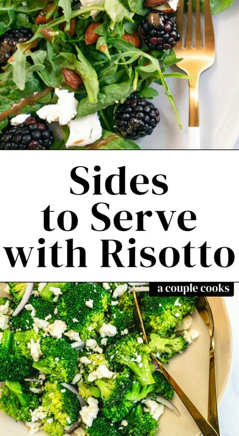 10 Best Sides to Serve with Risotto – A Couple Cooks What To Serve With Risotto, Risotto Side Dish, Lemon Arugula Salad, Risotto Dinner, Best Roasted Vegetables, Best Sides, Best Side Dish, Seafood Risotto, A Couple Cooks