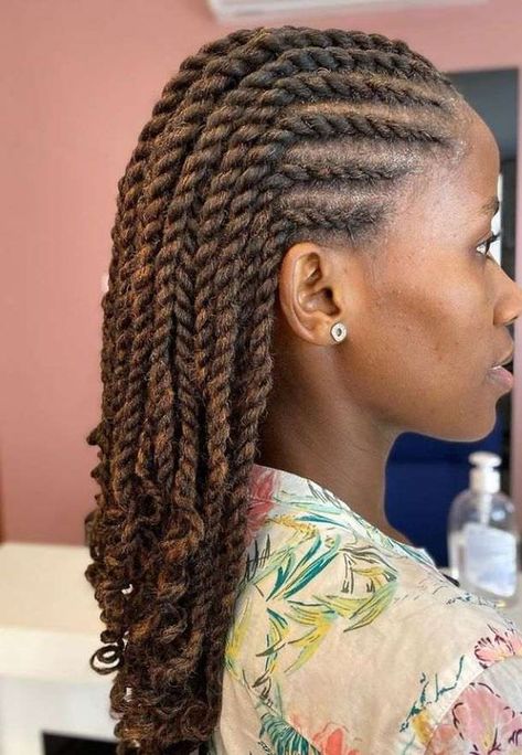 Flat Braids Hairstyles Black Women, Stuffed Twist Hairstyles, Protective Hairstyles Flat Twist, Latest Hair Braids Styles 2022, Natural Hairstyles For African Women, 2 Strand Twist Woman, Fulani Flat Twists, Twisted Cornrow Hairstyles, Women's Cornrow Hairstyles